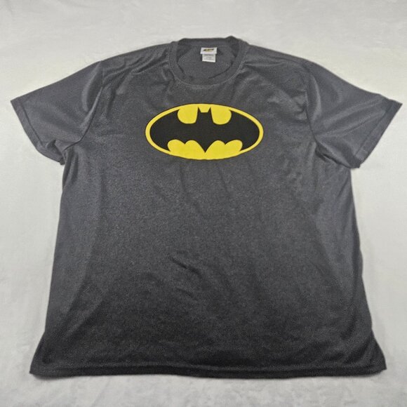 Batman Graphic Short Sleeve T-Shirt Men's Gray Size XXL Retro Logo - Picture 1 of 7